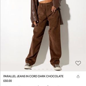 Brown corduroy jeans from motel rocks size medium